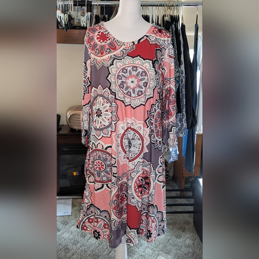 Sucrefas Mandala Side Pocket Shift Dress NIP